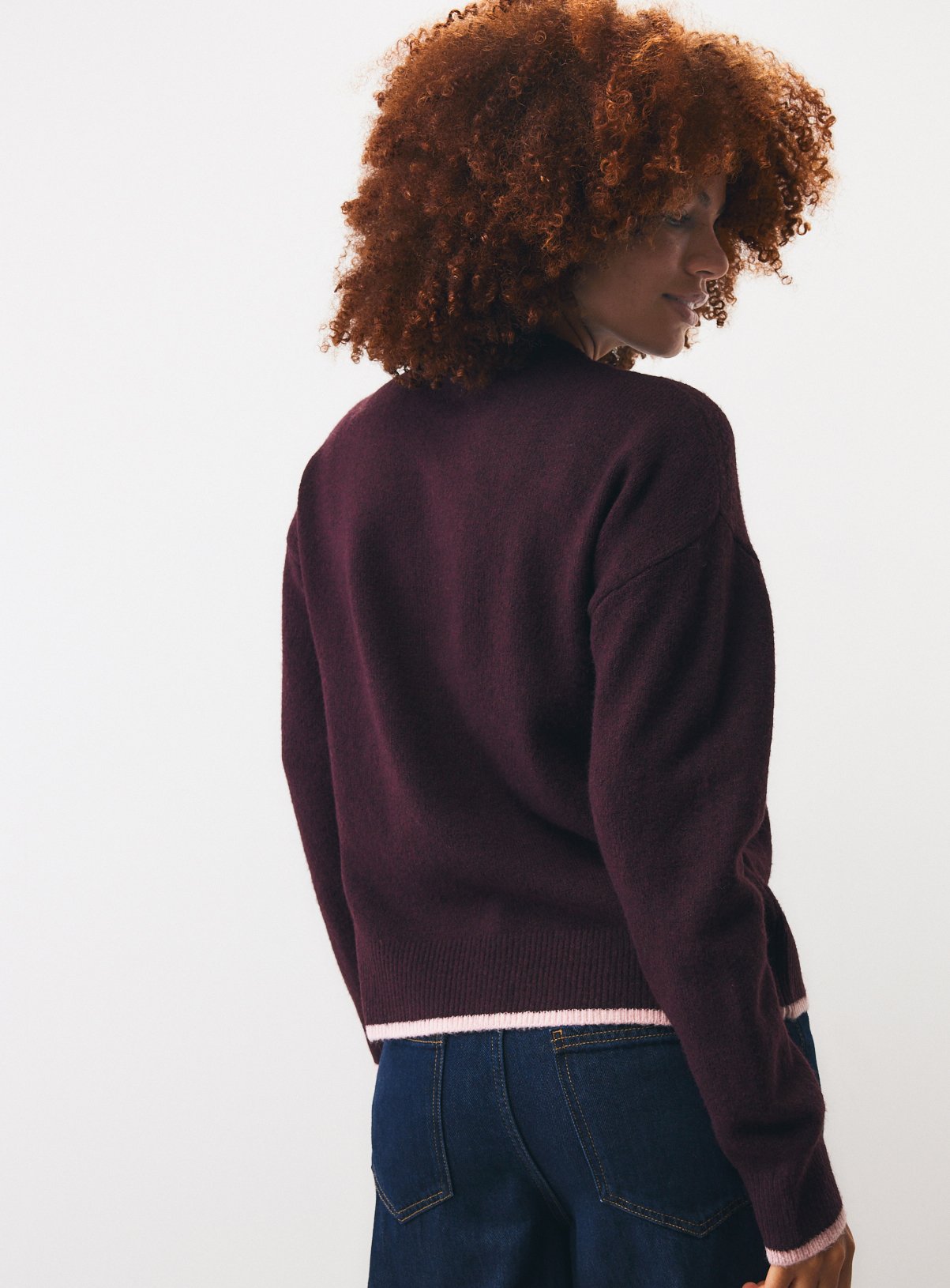 Mini Me Dark Red Merry Christmas Knitted Jumper XS - Image 4 thumbnail